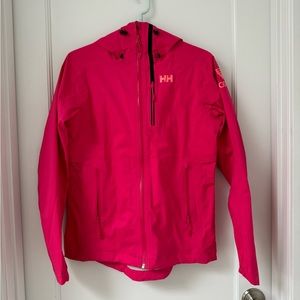 Helly Hansen hot pink shell jacket with hood